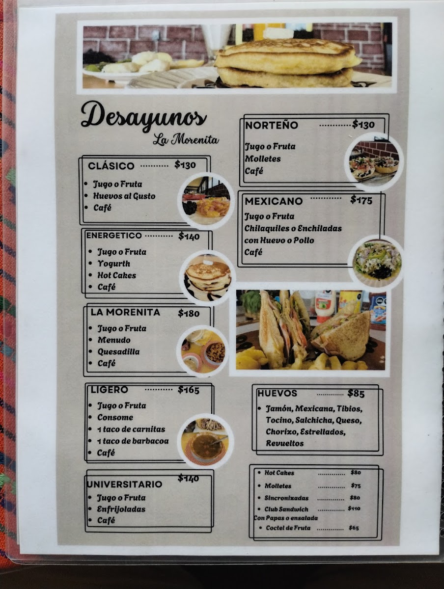 RESTAURANTE LA MORENITA Menu - Image 1